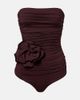 Magda Butrym Magda Butrym Floral-appliqué ruched swimsuit - 1