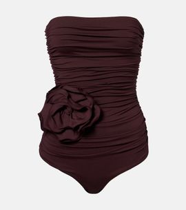 Magda Butrym Magda Butrym Floral-appliqué ruched swimsuit