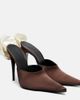 Magda Butrym Magda Butrym Floral-appliqué satin mules - 1