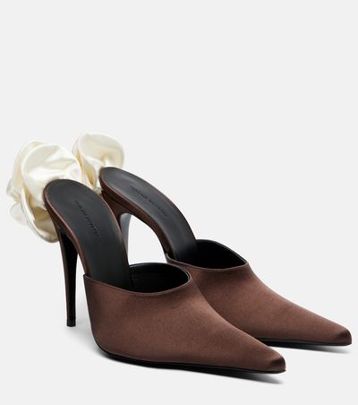 Magda Butrym Magda Butrym Floral-appliqué satin mules