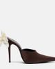 Magda Butrym Magda Butrym Floral-appliqué satin mules - 5