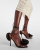 Magda Butrym Magda Butrym Floral-appliqué satin sandals - 4