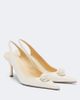 Magda Butrym Magda Butrym Floral-appliqué satin slingback pumps - 1