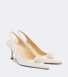 Magda Butrym Magda Butrym Floral-appliqué satin slingback pumps
