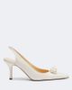 Magda Butrym Magda Butrym Floral-appliqué satin slingback pumps - 5