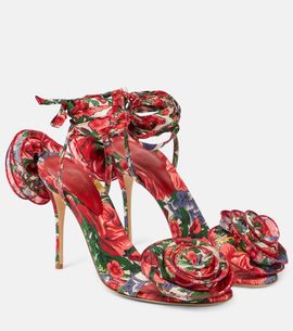 Magda Butrym Magda Butrym Floral-appliqué satin slingback sandals