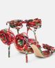 Magda Butrym Magda Butrym Floral-appliqué satin slingback sandals - 3