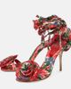 Magda Butrym Magda Butrym Floral-appliqué satin slingback sandals - 5