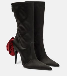 Magda Butrym Magda Butrym Floral-appliquÃ© satin sock boots