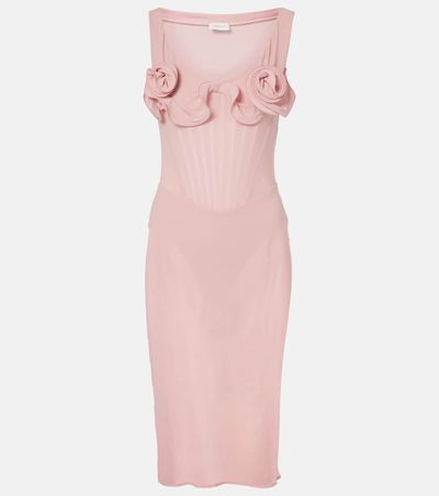 Magda Butrym Magda Butrym Floral-appliquÃ© silk-blend bustier dress