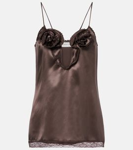 Magda Butrym Magda Butrym Floral-appliquÃ© silk satin camisole