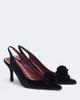 Magda Butrym Magda Butrym Floral-appliqué velvet slingback pumps - 1