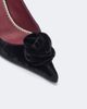 Magda Butrym Magda Butrym Floral-appliqué velvet slingback pumps - 5