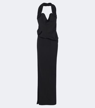 Magda Butrym Magda Butrym Floral-appliqué wool-blend gown