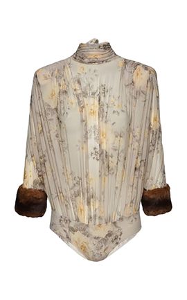 Magda Butrym Magda Butrym Floral CottonBlend Bodysuit