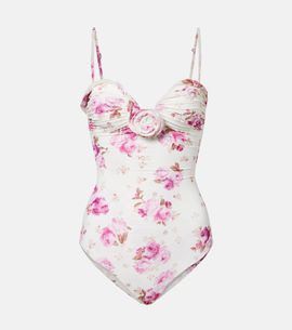Magda Butrym Magda Butrym Floral ruched swimsuit