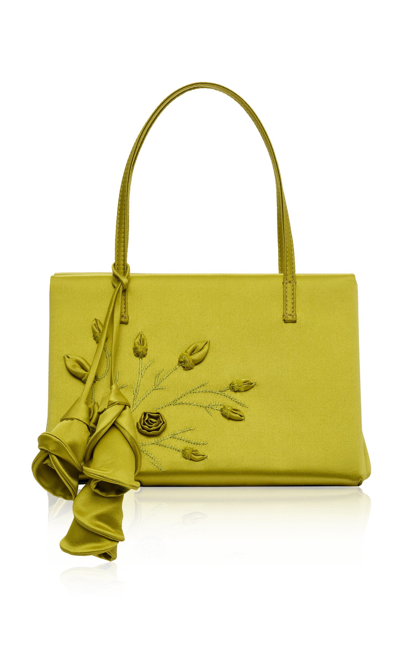 Magda Butrym Magda Butrym Green Satin Embroidered Barbara Bag