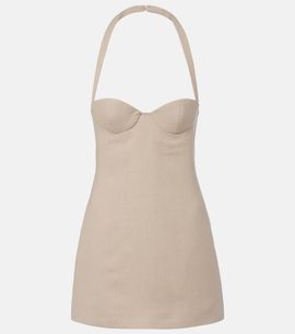 Magda Butrym Magda Butrym Halterneck linen minidress