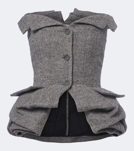 Magda Butrym Magda Butrym Herringbone peplum wool and cashmere-blend top