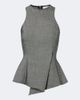 Magda Butrym Magda Butrym Herringbone pleated peplum wool-blend top - 1