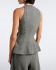 Magda Butrym Magda Butrym Herringbone pleated peplum wool-blend top - 5