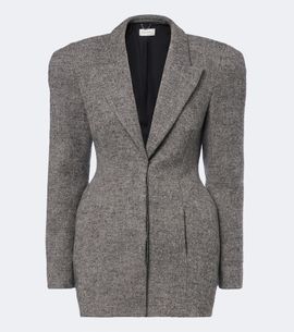 Magda Butrym Magda Butrym Herringbone wool-blend blazer dress