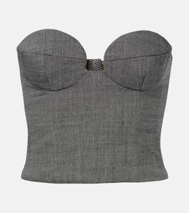 Magda Butrym Magda Butrym Herringbone wool-blend bustier top