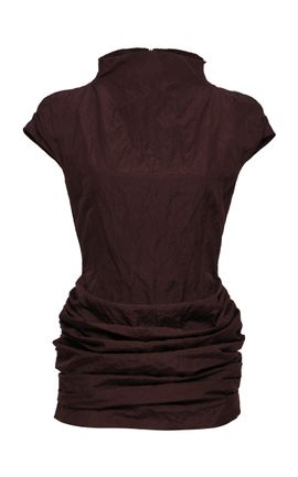 Magda Butrym Magda Butrym HighNeck Ruched CottonBlend Mini Dress