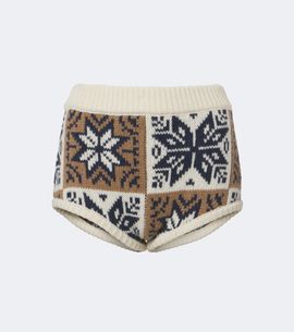 Magda Butrym Magda Butrym Jacquard wool and cashmere shorts