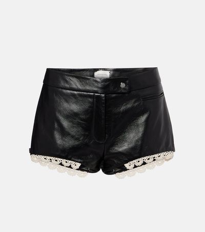 Magda Butrym Magda Butrym Lace-trimmed leather shorts