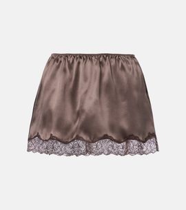 Magda Butrym Magda Butrym Lace-trimmed silk satin miniskirt