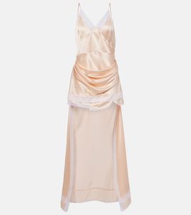 Magda Butrym Magda Butrym Lace-trimmed silk satin slip dress