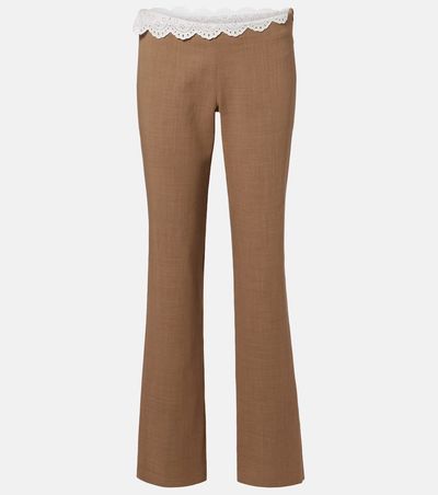 Magda Butrym Magda Butrym Lace-trimmed wool straight pants