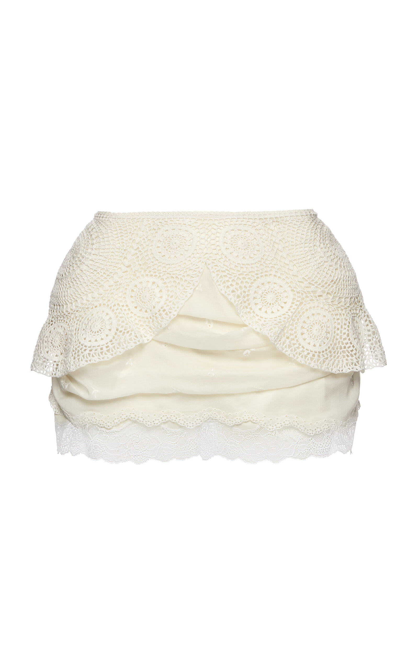 Magda Butrym Magda Butrym LaceTrimmed Mini Skirt White FR 36