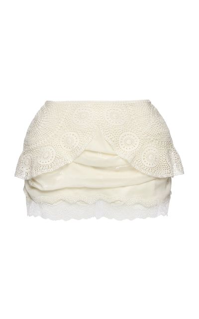 Magda Butrym Magda Butrym LaceTrimmed Mini Skirt White FR 36