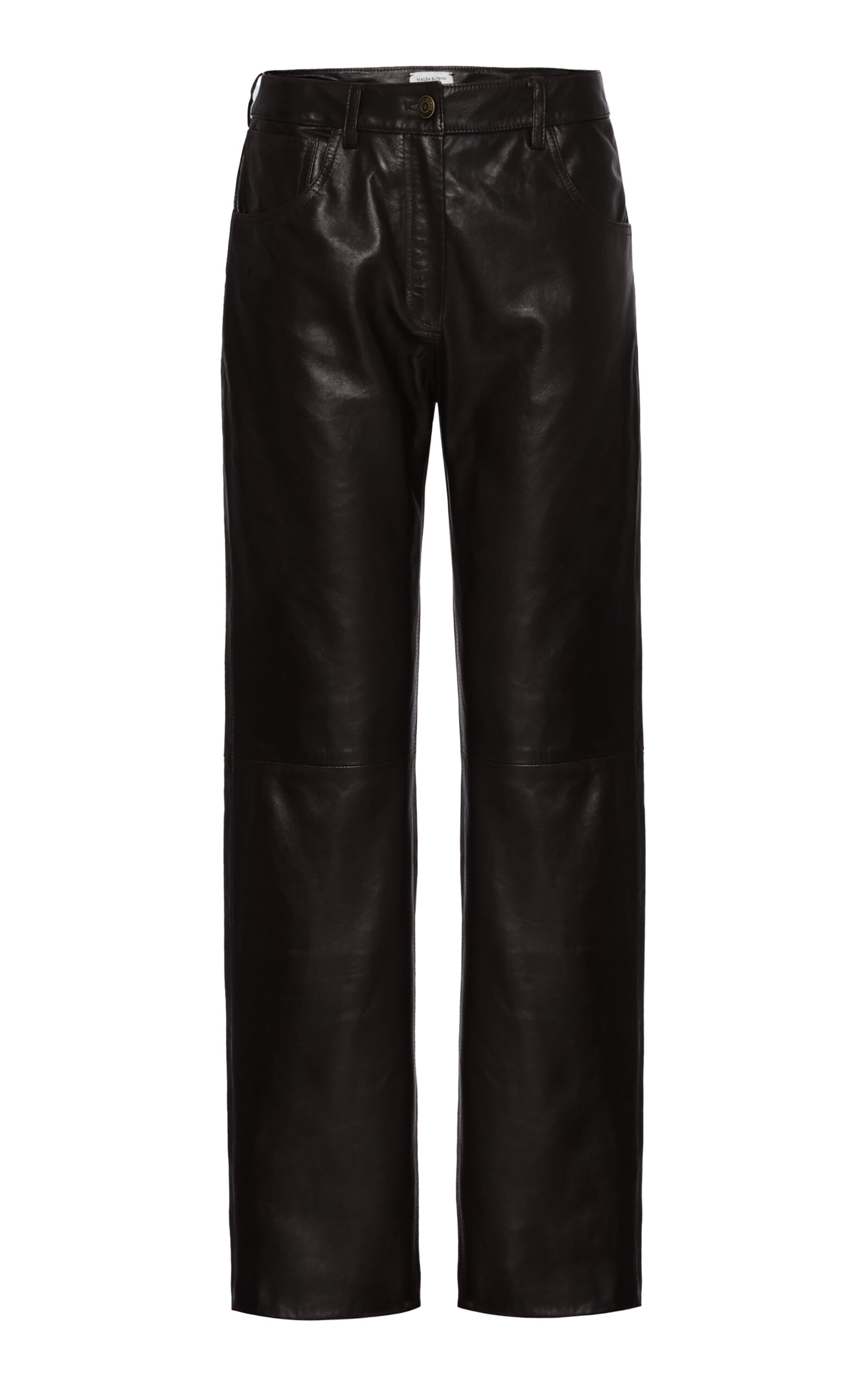 Magda Butrym Magda Butrym MidRise Leather StraightLeg Pants