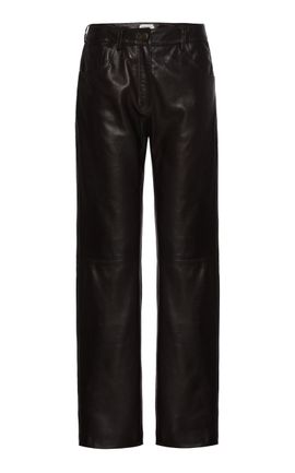 Magda Butrym Magda Butrym MidRise Leather StraightLeg Pants