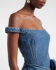 Magda Butrym Magda Butrym Off-shoulder floral-appliquÃ© denim minidress - 3