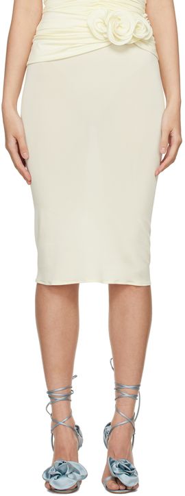 Magda Butrym Magda Butrym Off-White Wrap Midi Skirt