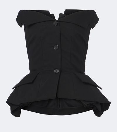 Magda Butrym Magda Butrym Peplum cotton bustier top