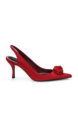 Magda Butrym Magda Butrym Rose Low Distressed Taffeta Slingback Pumps
