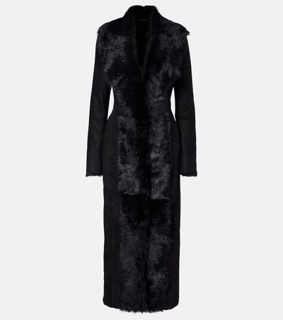 Magda Butrym Magda Butrym Shearling-trimmed suede coat