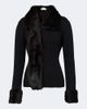 Magda Butrym Magda Butrym Shearling-trimmed wool and cashmere cardigan - 1