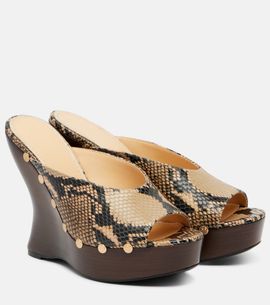 Magda Butrym Magda Butrym Snake-effect leather wedge mules