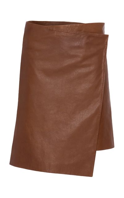 Magda Butrym Magda Butrym WrapFront Leather KneeLength Skirt