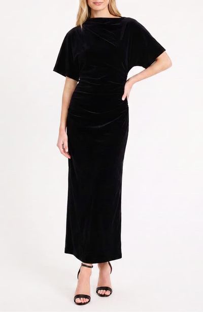 Maggy London Maggy London Asymmetric Velvet Maxi Dress
