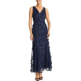 Maggy London Maggy London Floral Appliqué Sleeveless Gown