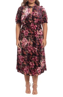 Maggy London Maggy London Floral Keyhole Midi Dress