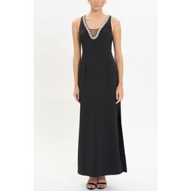 Maggy London Maggy London Jeweled Neck Sleeveless Gown