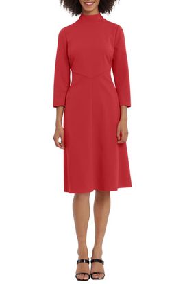 Maggy London Maggy London Mock Neck Midi Dress